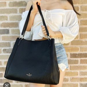 Kate Spade Jackson Large Leather Triple compartment Shoulder Bag Tote